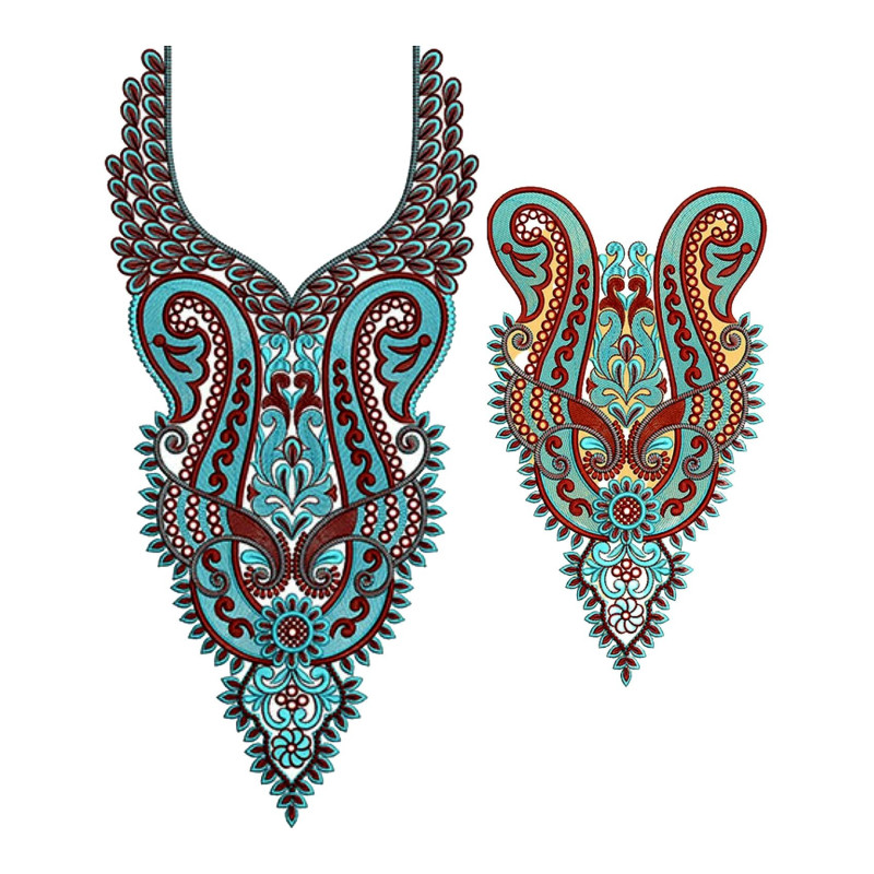 Albanian Bride Neck Embroidery Design 21086