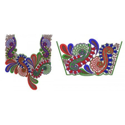 Arobi Modal Neck Embroidery Designs 15939