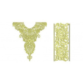 Bold Satin White Cotton Thread Embroidery Design