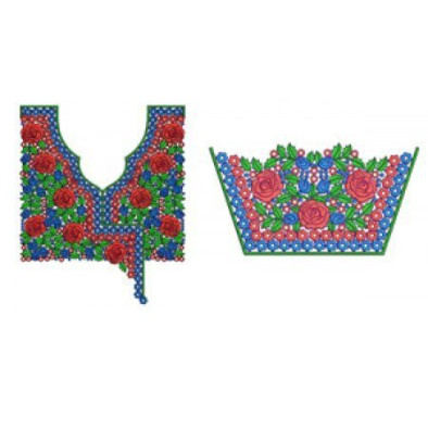 Boutique Yoke Embroidery Design 16088