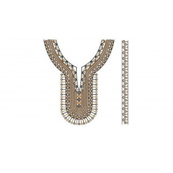 Chain Stitch Look In Flat Embroidery Neck Design With Sleeve 23066