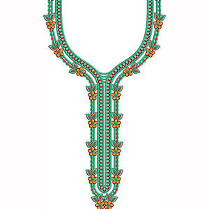 Persian Petal Column Embroidery Design