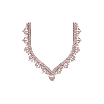 Lace V-Neck Border Embroidery Design