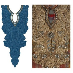 Embroidery Designer Neck Suit 15217