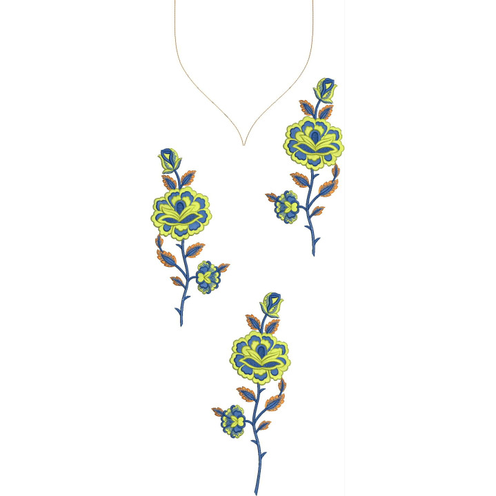 Persian Rose Boota Embroidery Design