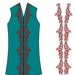 Amber Cascade Embroidery Design