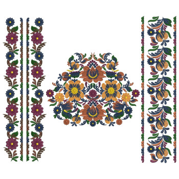 Stitched Heritage Border Embroidery Design