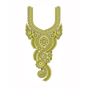 Golden Swirl Embroidery Design