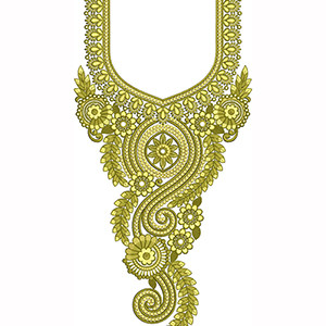 Golden Swirl Embroidery Design