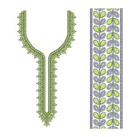 Folk Neckline and Border Embroidery Design