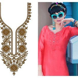 Fringe Kimono Embroidery Neck Design