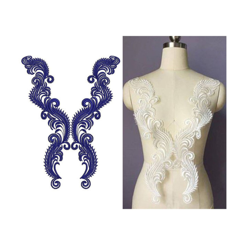 Geometric Neck Embroidery Design 22834