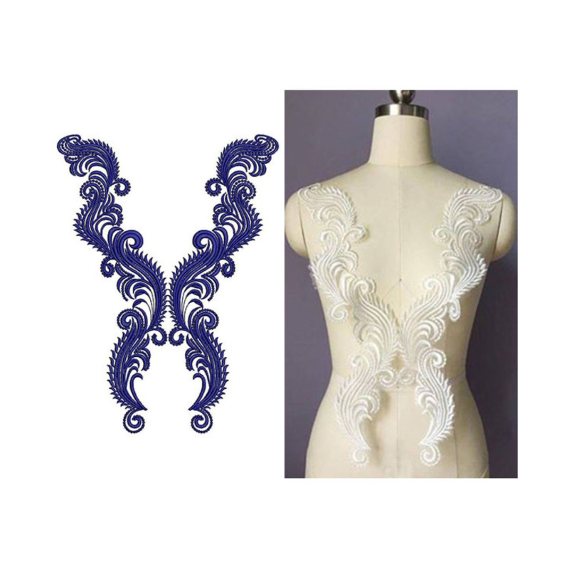 Geometric Neck Embroidery Design 22834