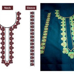 Kenya African Caftan Men's Neck Embroidery Design 21491