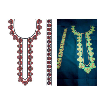 Kenya African Caftan Neck Embroidery Design 21491