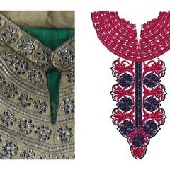 Ladies Fashionable Embroidery Neck Design 15219