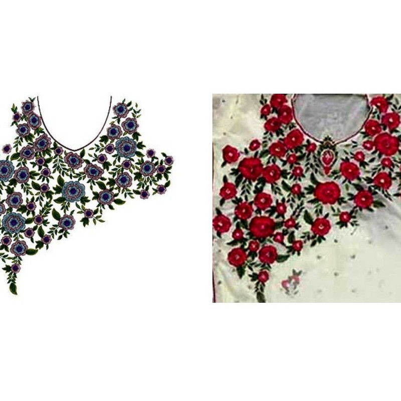 Ladylike Women's Neck Embroidery Design 14681