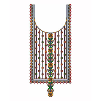 Autumn Jewel Stripe Embroidery Design