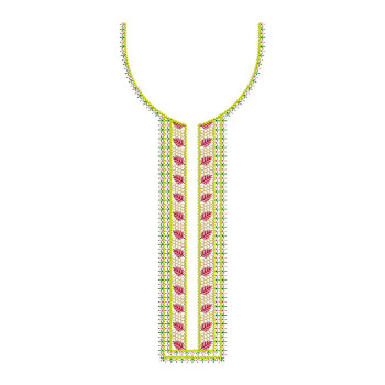 Leaf Embroidery Neck Design