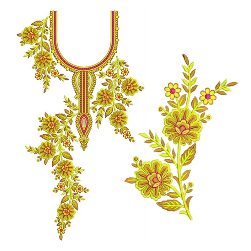 Neck Embroidery Design 20744
