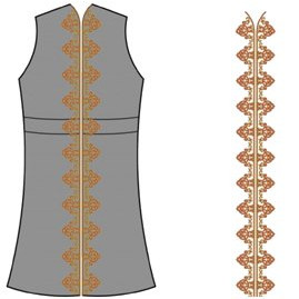 Ornate Medallion Placket Embroidery Design