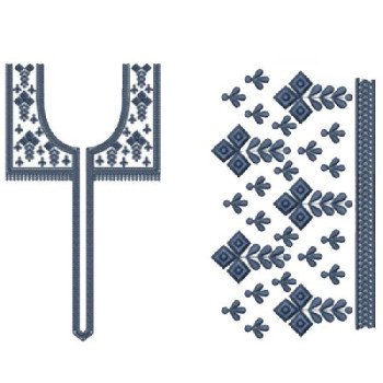 Slate Grid Yoke Embroidery Design