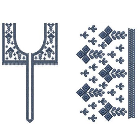 Slate Grid Yoke Embroidery Design