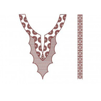 Neck & Sleeve Aari Stitch Style Embroidery Design 23070
