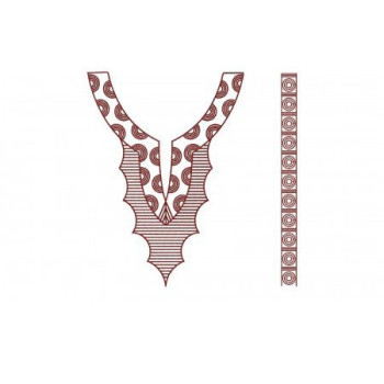 Neck & Sleeve Aari Stitch Style Embroidery Design 23070