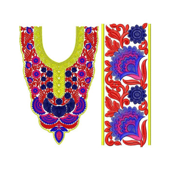 New Kebaya Gown Embroidery Neck Design