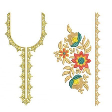 New Neck Embroidery Design 22054