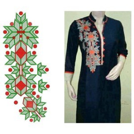 Night Wear Kurtis Embroidery Neck Design