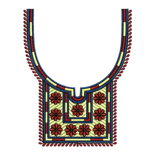 Omani Traditional Neck Embroidery Design