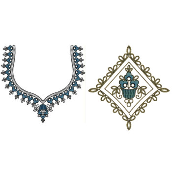 Pakistani Ladies Dress Embroidery Neck Design 21640