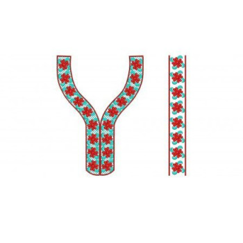 Simple Evening Gown Embroidery Design