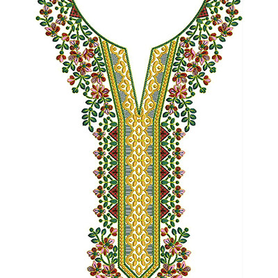 Unique Neck Embroidery Design