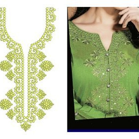 Wedding Mehndi Dress Embroidery Design