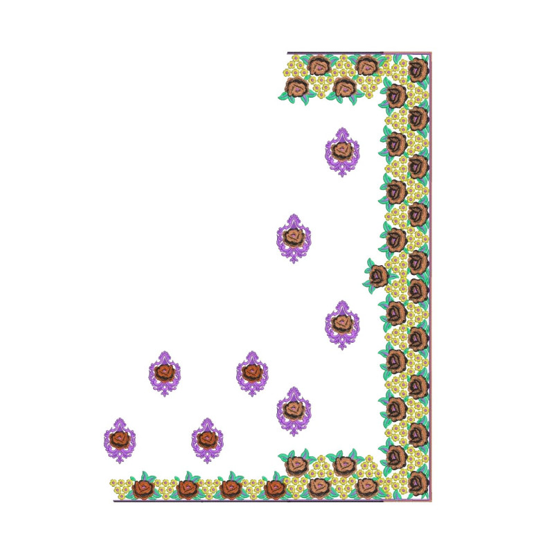 Fabric Mirror Work 250 Area C Pallu Design