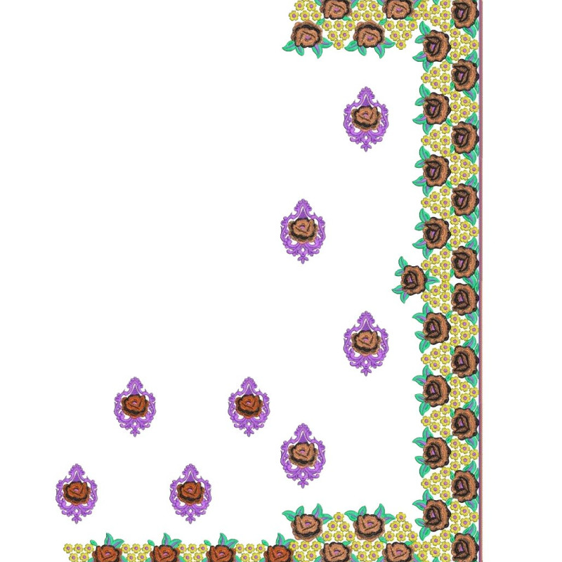 Fabric Mirror Work 250 Area C Pallu Design